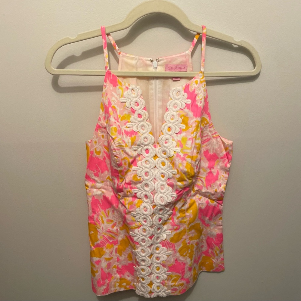 Lilly Pulitzer Pink and Orange Asymmetrical Camisole